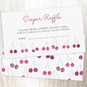 Cherry Baby Shower Diaper Raffle Tilläggskort