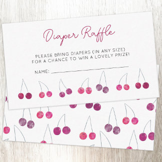 Cherry Baby Shower Diaper Raffle Tilläggskort