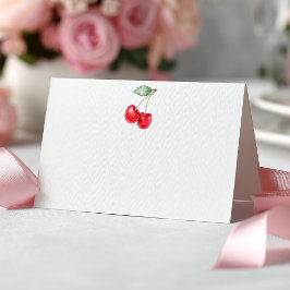 Cherry Baby Shower Folot Card eller Food Tält Placeringskort