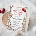 Cherry Baby Shower Invitation Inbjudningar<br><div class="desc">Announce your sweet celebration with this editable "She's the Cherry on Top" baby shower invitation template featuring whimsical hand-drawn florals.</div>