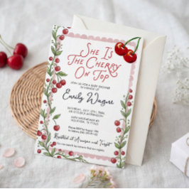 Cherry Baby Shower Invitation Inbjudningar