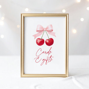 Cherry Baby Shower-kort och presentkort Poster