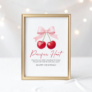 Cherry Baby Shower Nappar Hunt-tecken Poster