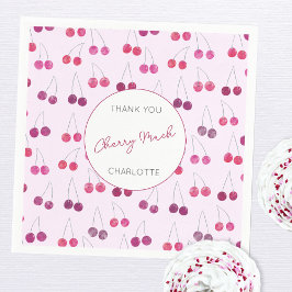 Cherry Baby Shower Rosa Pappersservett