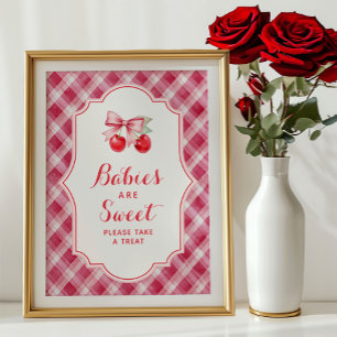 Cherry Baby Shower Sign - Spädbarn är sötat Fototryck