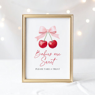 Cherry Baby Shower Spädbarn är Sweet Dessert-tecke Poster