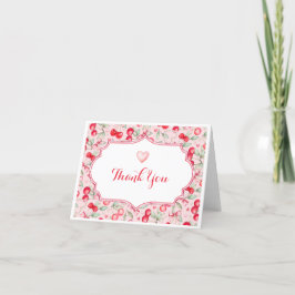 Cherry Baby Shower (Tack för ditt kort med Rosa He
