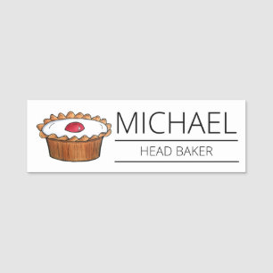 Cherry Bakewell Tart British Bakery Dessert Food Namnbricka