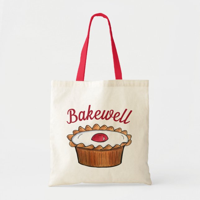 Cherry Bakewell Tart British Food Baker UK Foodie Tygkasse (Framsidan)