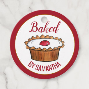 Cherry Bakewell Tart British Pastry Baker Baker Gåvor Etiketter