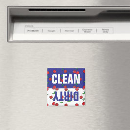 Cherry Berries Red Mönster Modern Blue Dishwasher Magnet