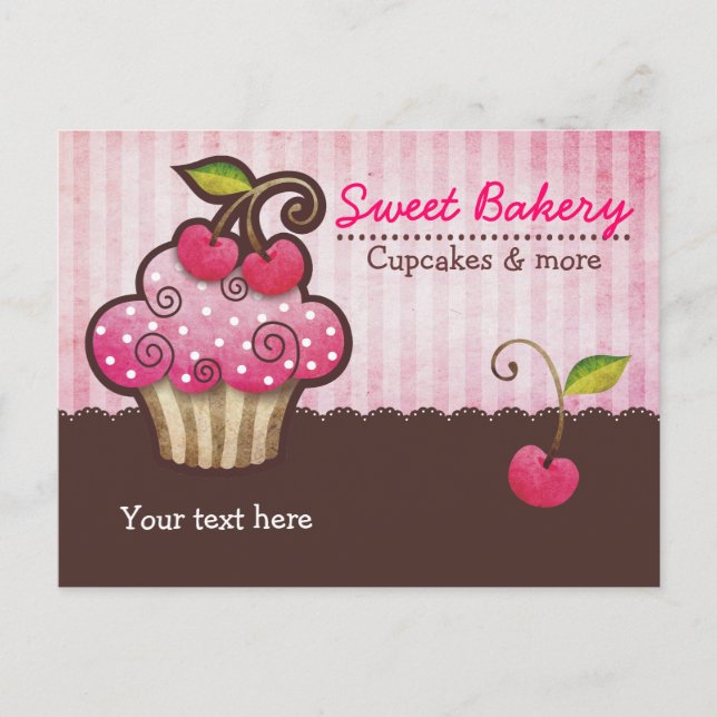 Cherry Berry Cupkaka Postcards Vykort (Framsida)