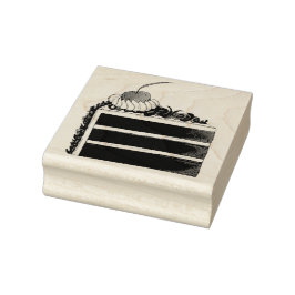 Cherry Black Forest Cake Slice Födelsedagsfest Foo Stämpel