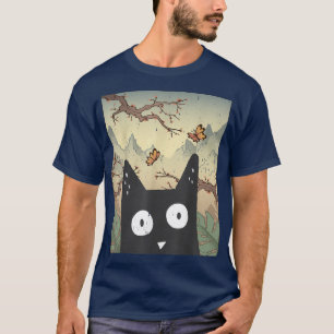 Cherry Blommar Aesthetic Alt Cute Anime Kitten Nek T Shirt