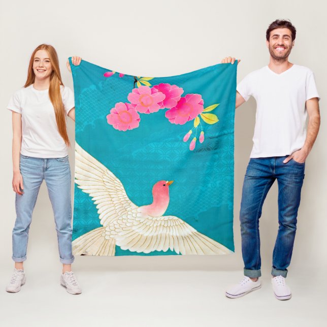 Cherry Blommar and Dove Fleecefilt (På plats)