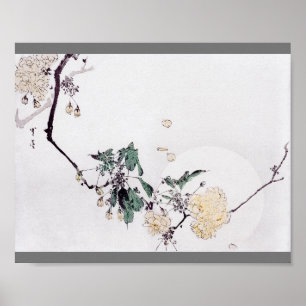 Cherry Blommar and Full Moon, Watanabe Seitei Poster