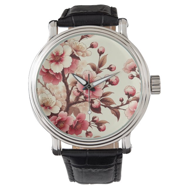 Cherry Blommar Armbandsur (Framsida)