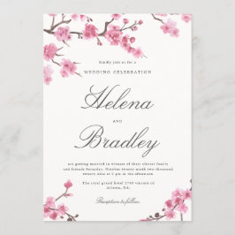 Cherry Blommar Autumn | Inbjudan till rosa bröllop