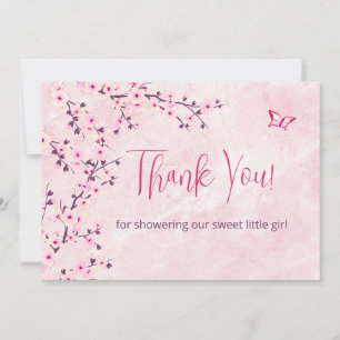 Cherry Blommar Baby Shower Fototackkort Tack Kort