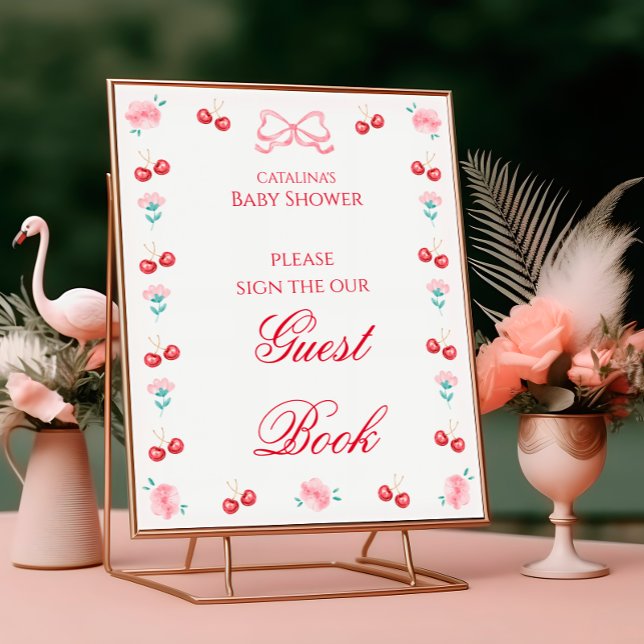 Cherry Blommar Baby Shower Guest Bok Poster (Skapare uppladdad)