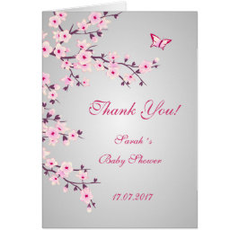 Cherry Blommar Baby Shower Tack Hälsningskort