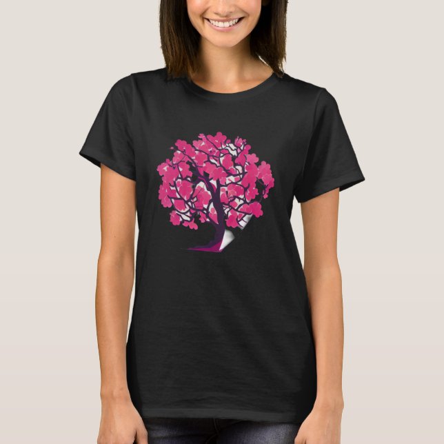 Cherry Blommar Beauty Livets träd T Shirt (Framsida)