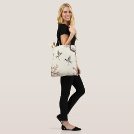 Cherry Blommar Bird Tote Tygkasse