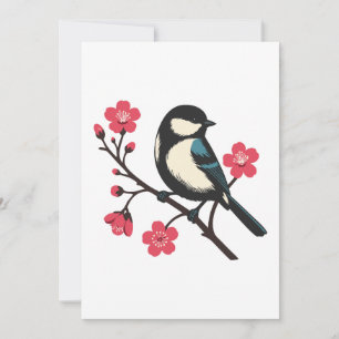 Cherry Blommar Bird - Vår Serenity Art Inbjudningar