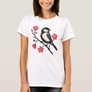 Cherry Blommar Bird - Vår Serenity Art T Shirt