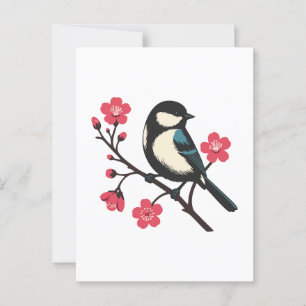 Cherry Blommar Bird - Vår Serenity Art Vykort
