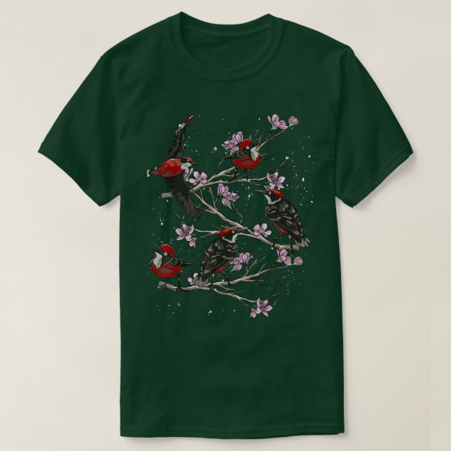 Cherry Blommar Bird Watching Sakura Bird Watcher B T Shirt (Design framsida)
