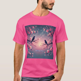 Cherry Blommar Birds Manar Tshirt T Shirt
