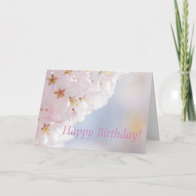 Cherry Blommar Birthday Card Kort (Framsida)