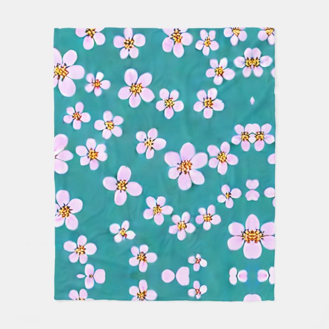Cherry Blommar Blanket Fleecefilt (Framsidan)