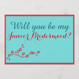Cherry Blommar blir du min Junior Bridesmaid Inbjudningar