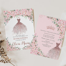 Cherry Blommar Blommigt Ro Dress Quinceañera