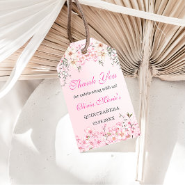 Cherry Blommar Blommigt Sweet sixteen Birthday Presentetikett