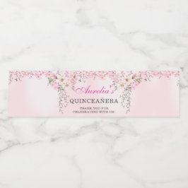 Cherry Blommar Blommigt Sweet sixteen Birthday Vattenflaskor Etikett