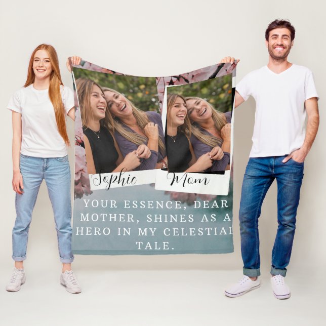 Cherry blommar blommor vår personlig mamma fleecefilt (På plats)