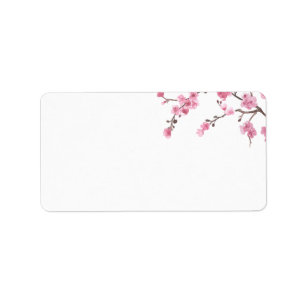 Cherry Blommar Bloom Adressetikett