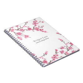 Cherry Blommar Bloom | Namn + Rubrik Anteckningsbok