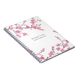 Cherry Blommar Bloom Namn + Rubrik Anteckningsbok