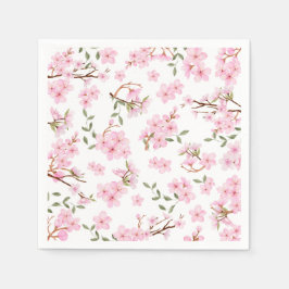 Cherry Blommar Bloom Papper Napkins Pappersservett