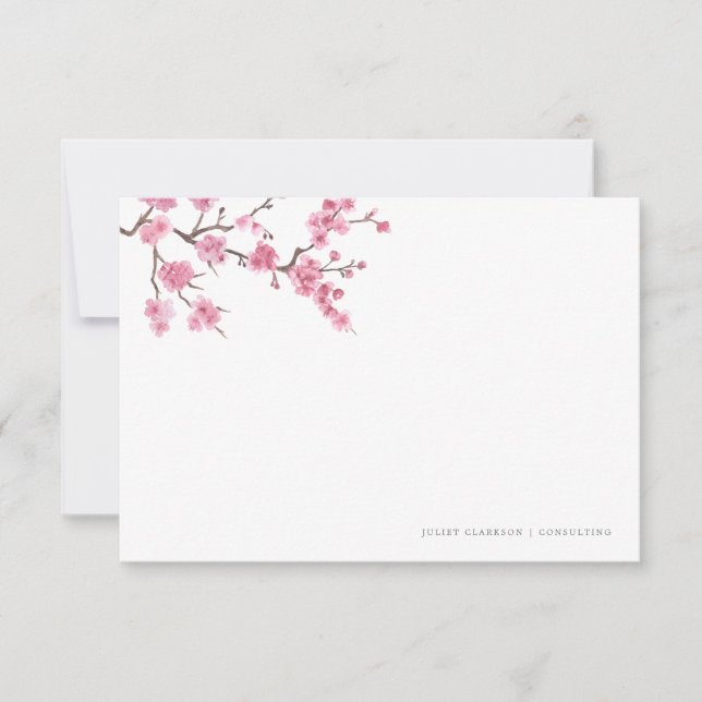 Cherry Blommar Bloom | Stationär Anteckningskort (Framsida)