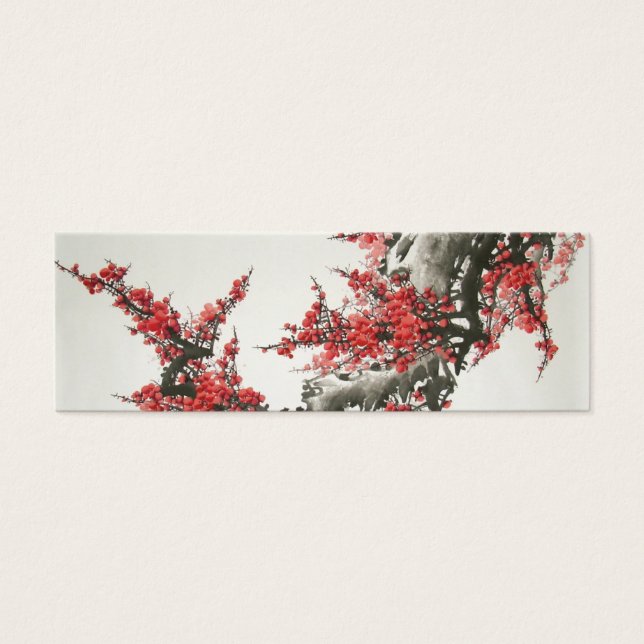 Cherry Blommar Bookmark Litet Visitkort (Framsidan)