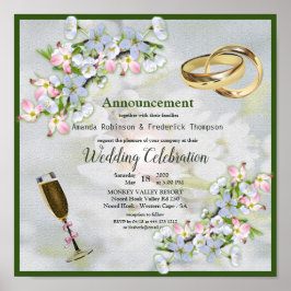 Cherry Blommar Bouquet Bröllop Poster