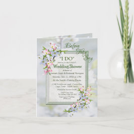 Cherry Blommar Bouquet Couple Shower Inbjudan