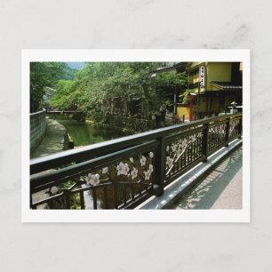 Cherry Blommar Bridge i Kinosaki Postcard Vykort