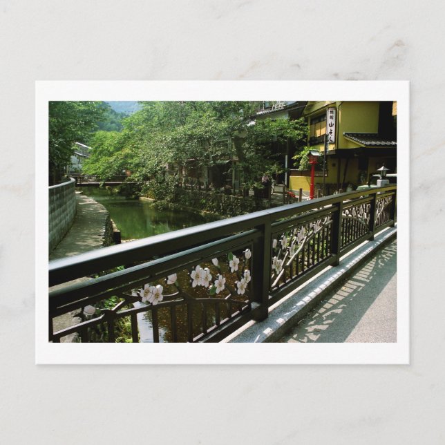 Cherry Blommar Bridge i Kinosaki Postcard Vykort (Framsida)