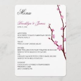 Cherry Blommar Bröllop Menu Meny